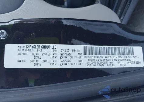 2014 Chrysler Town & Country Touring z USA, uszkodzony, nr VIN 2C4RC1BG2ER436392